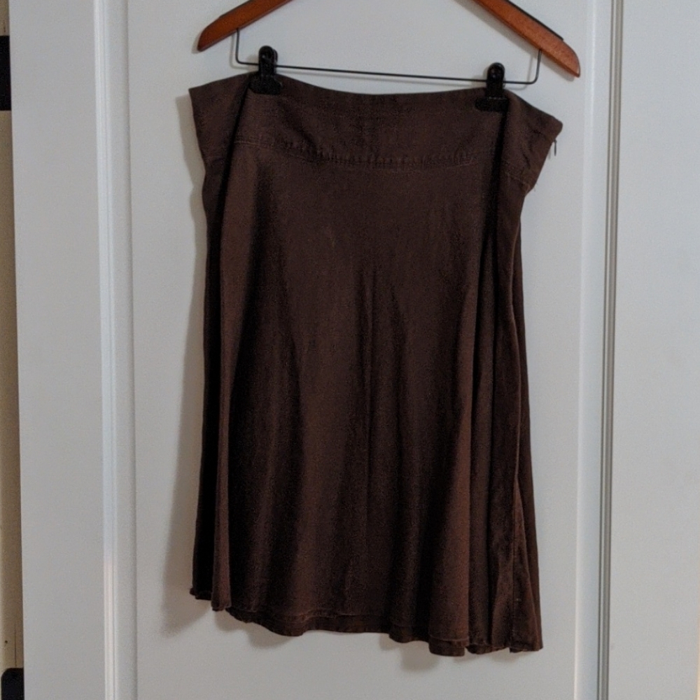 Brown linen skirt